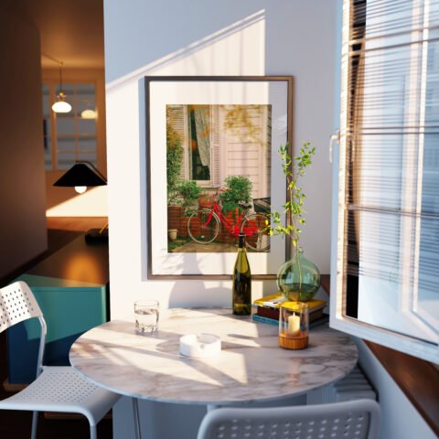 Beautiful Morning Bicycle Ride in Japan Print