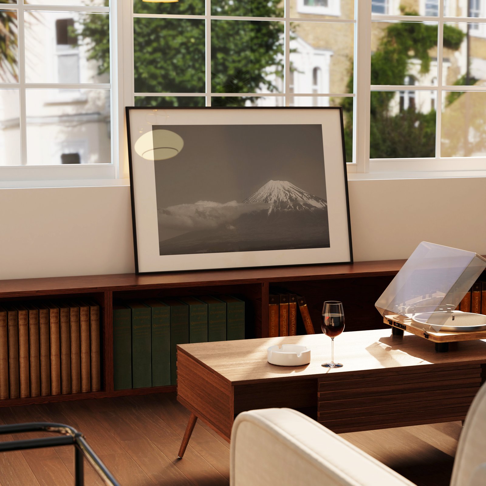 Black & White Japan Mount Fuji Landscape Print