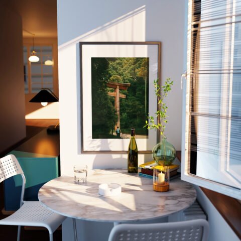 Majestic Wooden Torii Gate Walk by the Park Print