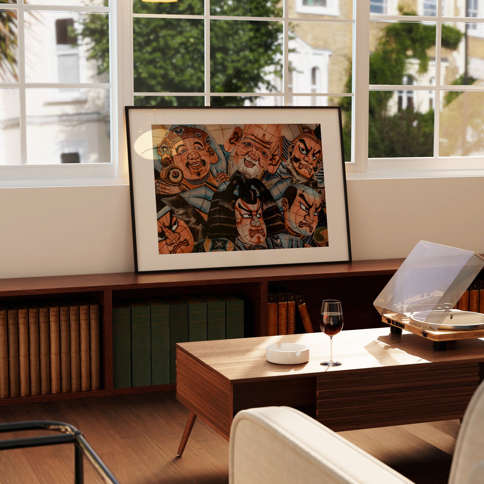 Japan Modern Traditional Colorful Graffiti Print