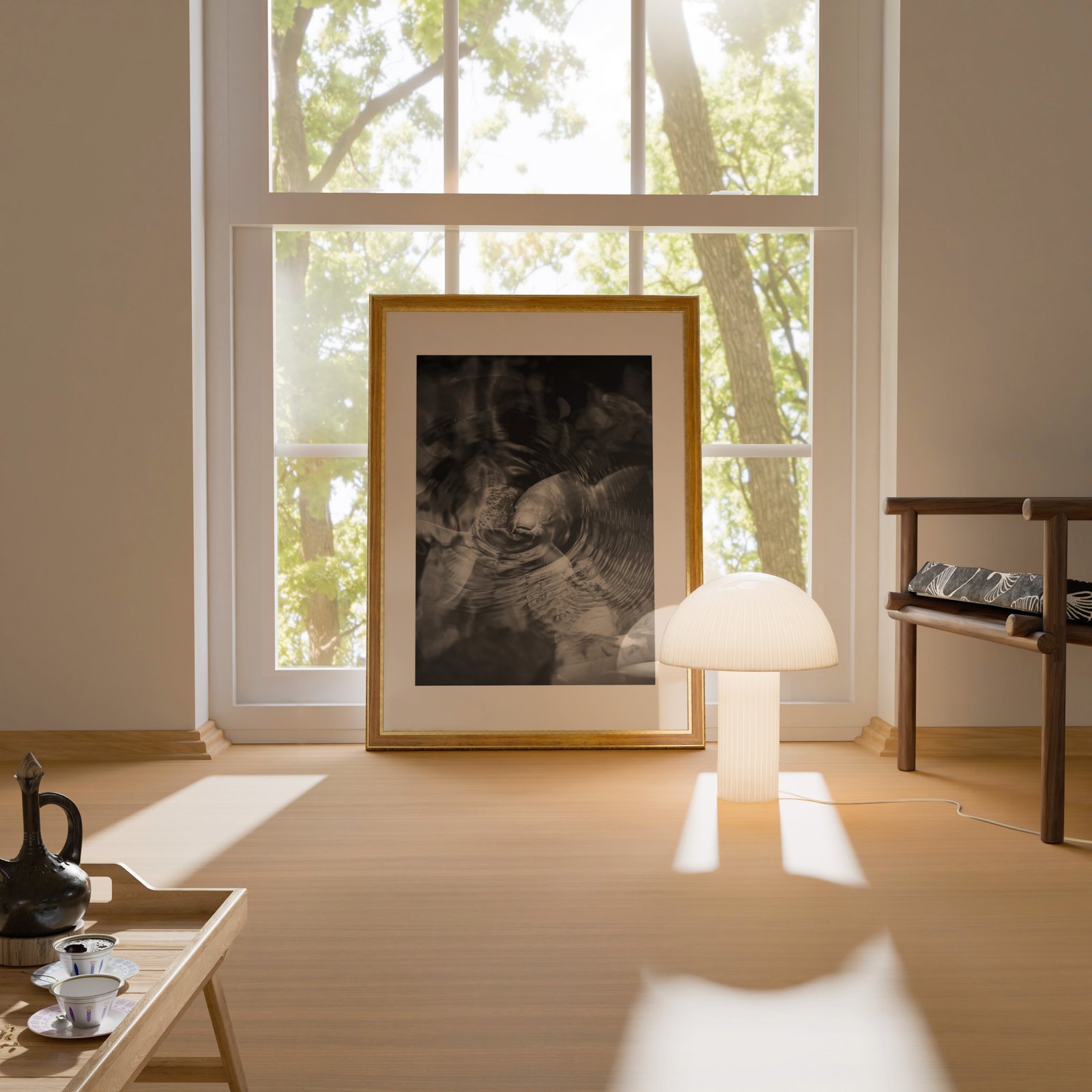 Black & White Japanese Koi Fish Print