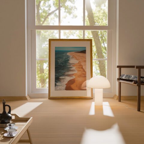 Nazaré Beach Coastline in Portugal Print