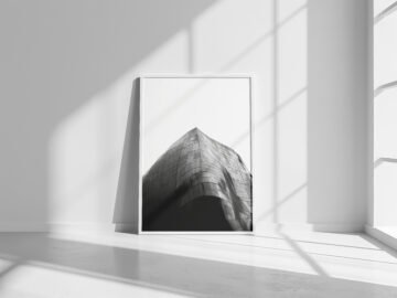 Black & White Minimalist Modern Building in Seattle Print